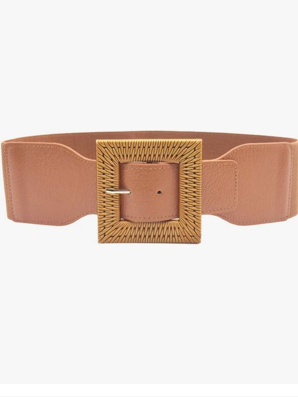 Brown Wide Stretchy Dress Belt High Waist Ladies Elastic Skinny Belt